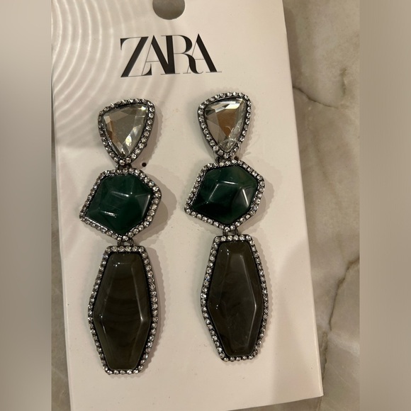 Zara Jewel stone earrings Beautiful & Elegant ✨✨🔥 NWT - Picture 9 of 12